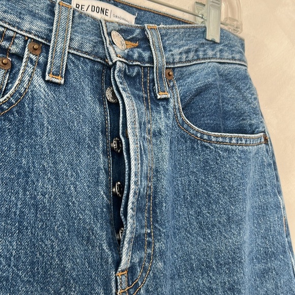 Re/done high rise Wide Leg Crop blue jeans size 26 - Picture 4 of 10